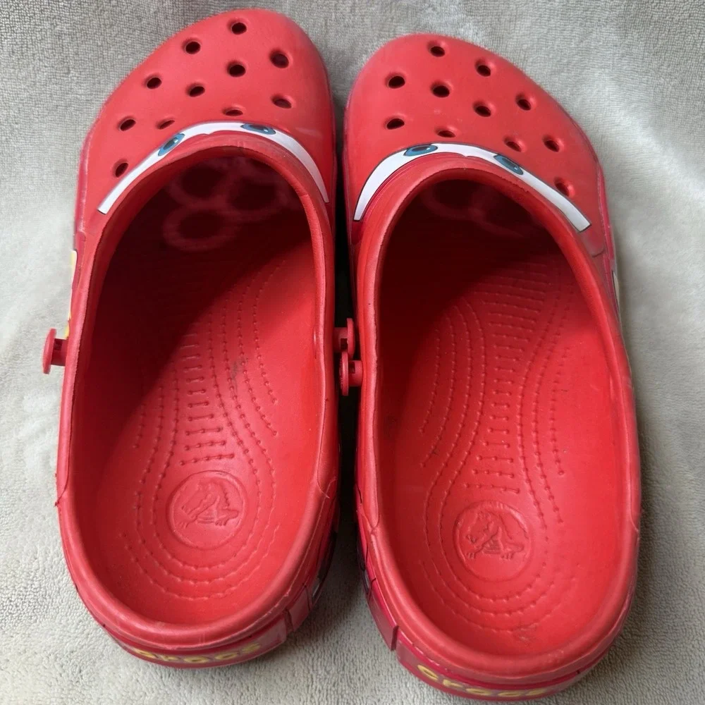 CROCS LIGHTNING McQueen 5 M 7 W limited Edition Disney *Broken Straps